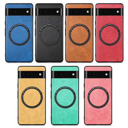 For Google Pixel 6A Solid Color Leather Phone Case(Yellow) - Google Cases by buy2fix | Online Shopping UK | buy2fix