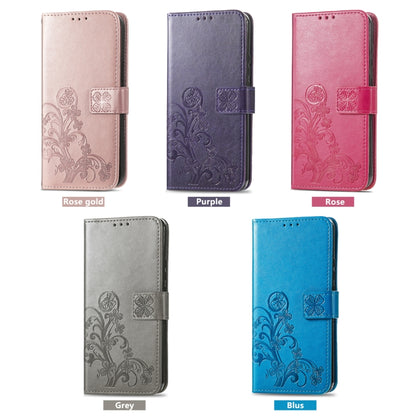For TCL 405 Four-leaf Clasp Embossed Buckle Leather Phone Case(Rose) - More Brand by buy2fix | Online Shopping UK | buy2fix
