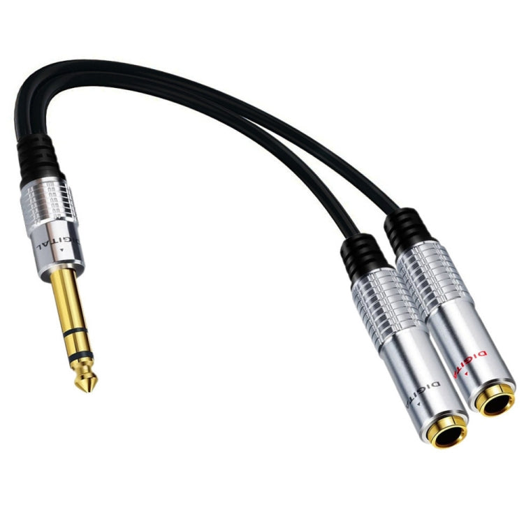 JUNSUNMAY 6.35mm Male to Dual 6.35mm Female Stereo Audio Adapter, Length: 0.2m - Microphone Audio Cable & Connector by JUNSUNMAY | Online Shopping UK | buy2fix