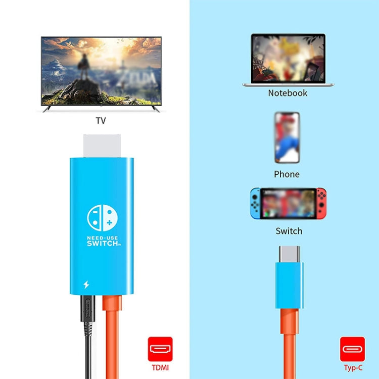 ENKAY ENK-CB136 6.6Ft. Type-C to HDMI Conversion Cable for Switch 4K HD Projection TV - Adapter by ENKAY | Online Shopping UK | buy2fix