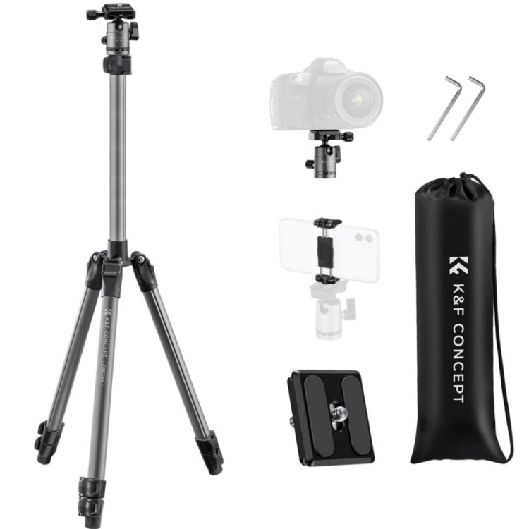 K&F Concept F263A4 DSRL Camera Lightweight Compact Aluminum Tripod - Tripods by K&F | Online Shopping UK | buy2fix