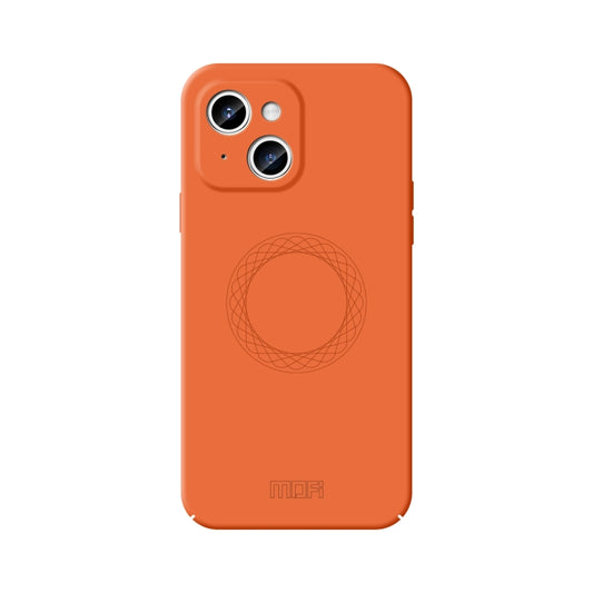 For iPhone 15 Plus MOFI Qin Series Magsafe Skin Feel All-inclusive Silicone Phone Case(Orange) - iPhone 15 Plus Cases by MOFI | Online Shopping UK | buy2fix