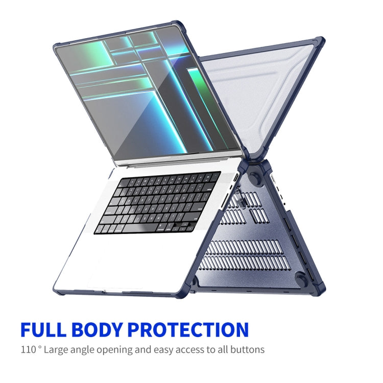 For MacBook Pro 14.2 A2442/A2779 ENKAY Hat-Prince 3 in 1 Protective Bracket Case Cover Hard Shell with TPU Keyboard Film / PET Screen Protector, Version:US(Light Blue) - MacBook Pro Cases by ENKAY | Online Shopping UK | buy2fix