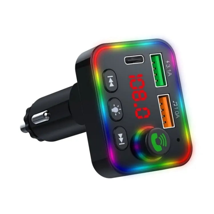 P4 Car FM Transmitter PD Fast Charger Car Charger Support U Disk Bluetooth Hands-free Calling - Car Charger by buy2fix | Online Shopping UK | buy2fix