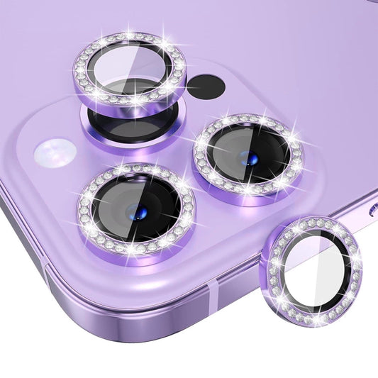 For iPhone 13 Pro / 13 Pro Max ENKAY AR Anti-reflection Individual Diamond Ring Camera Lens Glass Full Film(Light Purple) - iPhone 13 Pro Max Tempered Glass by ENKAY | Online Shopping UK | buy2fix