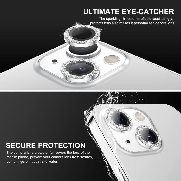 For iPhone 13 / 13 mini ENKAY AR Anti-reflection Individual Diamond Ring Camera Lens Glass Full Film(Sierra Blue) - iPhone 13 Tempered Glass by ENKAY | Online Shopping UK | buy2fix