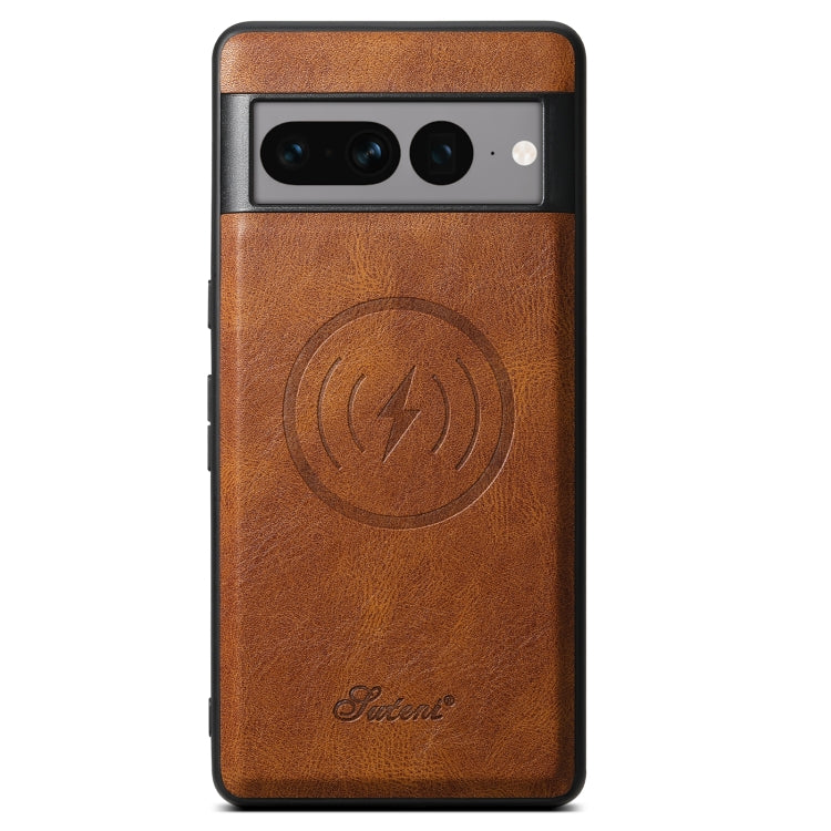 For Google Pixel 7 Pro Suteni H15 Oil Eax Leather Detachable Wallet Back Phone Case(Brown) - Google Cases by Suteni | Online Shopping UK | buy2fix