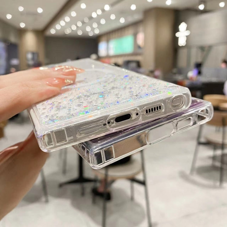 For Samsung Galaxy S23 Ultra 5G MagSafe Glitter Hybrid Clear TPU Phone Case(Purple) - Galaxy S23 Ultra 5G Cases by buy2fix | Online Shopping UK | buy2fix