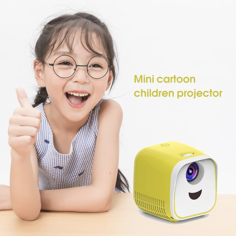 L1 Children Projector Mini LED Portable Home Speaker Projector, UK Plug(Yellow) - Consumer Electronics by buy2fix | Online Shopping UK | buy2fix