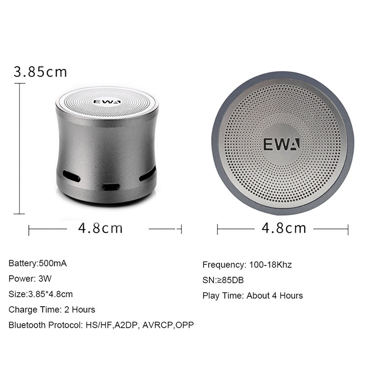 EWA A109M  Portable Bluetooth Speaker Wireless Heavy Bass Bomm Box Subwoofer Phone Call Surround Sound Bluetooth Shower Speaker(Gold) - Mini Speaker by EWA | Online Shopping UK | buy2fix