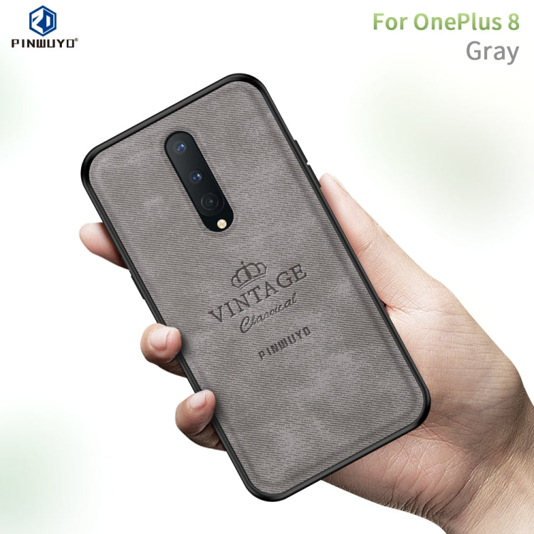 For Oneplus 8 PINWUYO Zun Series PC + TPU + Skin Waterproof And Anti-fall All-inclusive Protective Shell(Gray) - OnePlus Cases by PINWUYO | Online Shopping UK | buy2fix