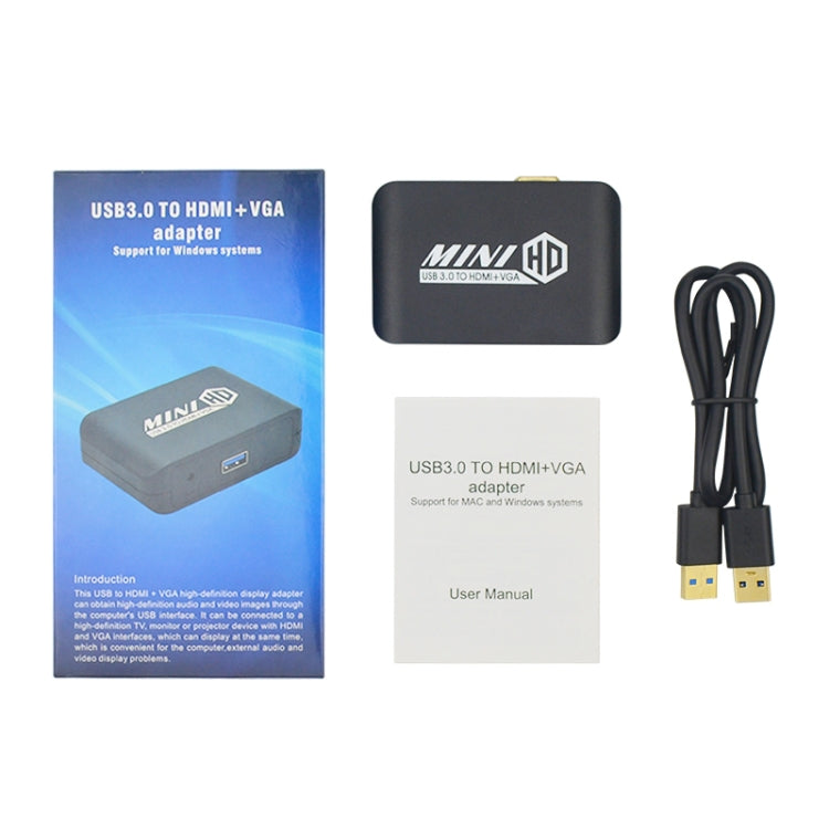 USB3.0 TO HDMI+VGA Adapter -  by buy2fix | Online Shopping UK | buy2fix