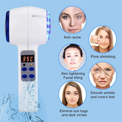 Face Care Device Hot Cold Hammer Cryotherapy Blue Photon Acne Treatment Skin Beauty Massager Lifting Rejuvenation Facial Machine - Beauty Instrument by buy2fix | Online Shopping UK | buy2fix