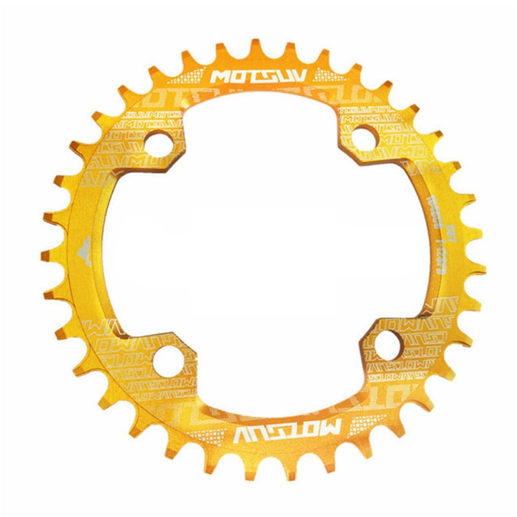 MOTSUV Narrow Wide Chainring MTB  Bicycle 104BCD Tooth Plate Parts(Yellow) - Outdoor & Sports by buy2fix | Online Shopping UK | buy2fix