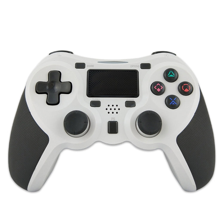 Rubberized Wireless Game Controller Bluetooth Handle for PS4 Host(White) - Gamepads by buy2fix | Online Shopping UK | buy2fix