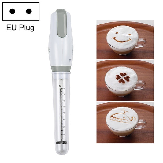 220V Electric Milk Bubbler Kitchen Coffee Mixing Handheld Egg Beater, Specification:EU Plug(White + Gray) - Stirrer & Squeezer by buy2fix | Online Shopping UK | buy2fix