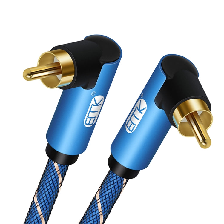 EMK Dual 90-Degree Male To Male Nylon Braided Audio Cable, Cable Length:1.5m(Blue) - Audio Optical Cables by EMK | Online Shopping UK | buy2fix