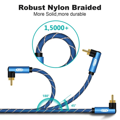 EMK Dual 90-Degree Male To Male Nylon Braided Audio Cable, Cable Length:1.5m(Blue) - Audio Optical Cables by EMK | Online Shopping UK | buy2fix