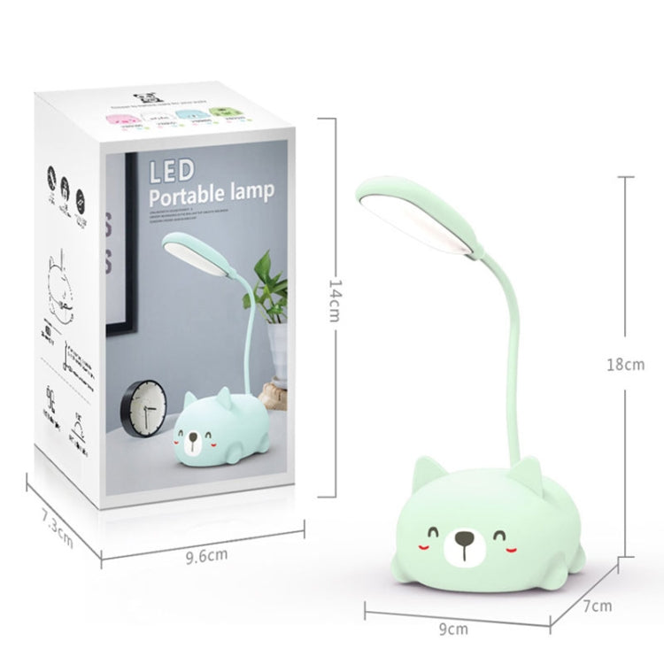 Cartoon Cat Design LED Eye Protection Reading Lamp USB Rechargeable Desk Lamp(White) -  by buy2fix | Online Shopping UK | buy2fix