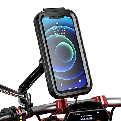 Kewig Bicycle Motorcycle Rearview Mirror Waterproof Box Touch Screen Phone Holder(Small) - Holders by Kewig | Online Shopping UK | buy2fix