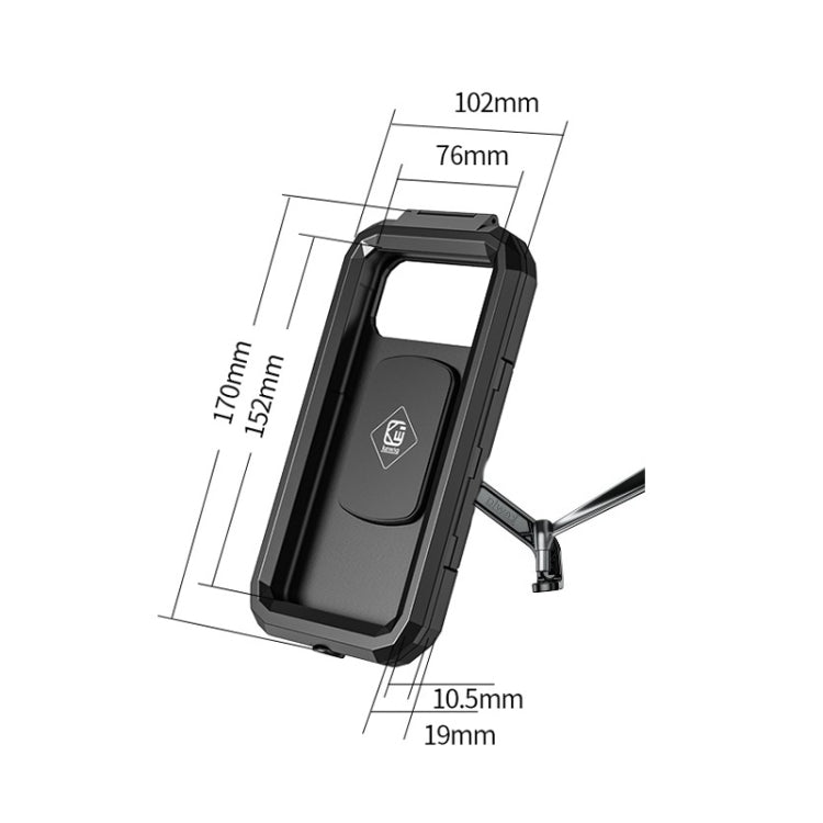 Kewig Bicycle Motorcycle Rearview Mirror Waterproof Box Touch Screen Phone Holder(Small) - Holders by Kewig | Online Shopping UK | buy2fix