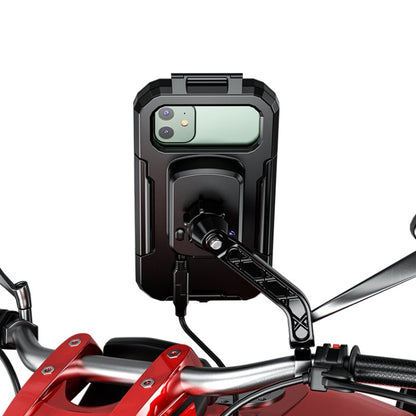 Kewig Bicycle Motorcycle Rearview Mirror Waterproof Box Touch Screen Phone Holder(Small) - Holders by Kewig | Online Shopping UK | buy2fix