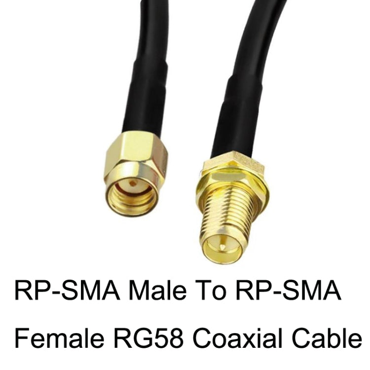 RP-SMA Male To RP-SMA Female RG58 Coaxial Adapter Cable, Cable Length:1m - Connectors by buy2fix | Online Shopping UK | buy2fix