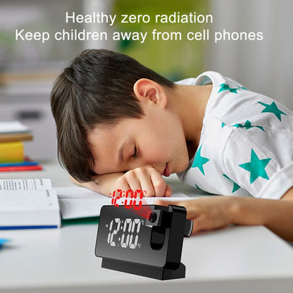 S282 Colorful Font Mute Electronic Digital Clock Mirror Projection Alarm Clock(Black Shell) - Alarm Clocks by buy2fix | Online Shopping UK | buy2fix