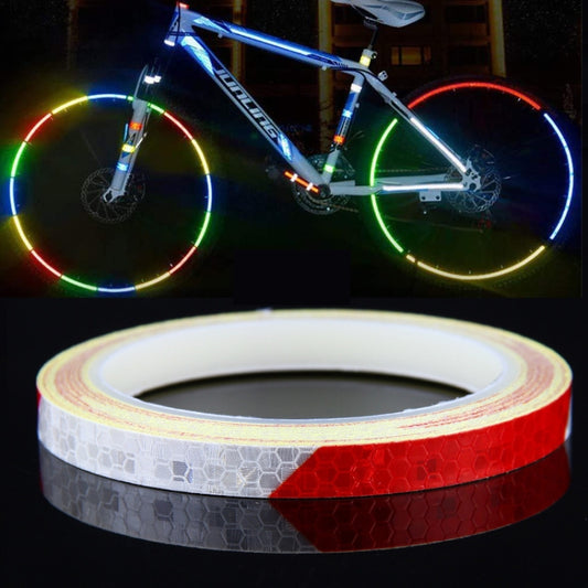 10 Rolls Bicycle Mountain Bike Motorcycle Sticker Car Contour Reflective Sticker Night Riding Reflective Sticker 1 x 800cm(Red White) - Decorative Accessories by buy2fix | Online Shopping UK | buy2fix