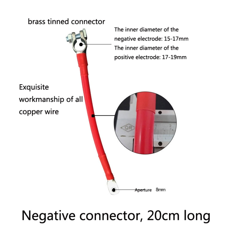 GSA-001 Car Ground Wire Battery Pile Head  Extension Cord Battery Connection Line 20cm(Negative) - In Car by buy2fix | Online Shopping UK | buy2fix