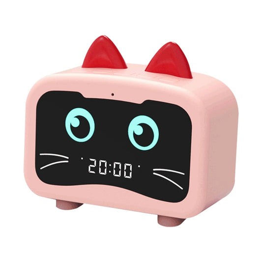 Creative Smart Wireless Mini Bluetooth Speaker Portable Computer Subwoofer Speaker with Alarm Clock(Cute Cat-Pink) - Mini Speaker by buy2fix | Online Shopping UK | buy2fix