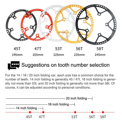 Litepro Folding Bike Sprocket Wheel LP Disk Disc, Specification:45T(Silver) - Outdoor & Sports by Litepro | Online Shopping UK | buy2fix