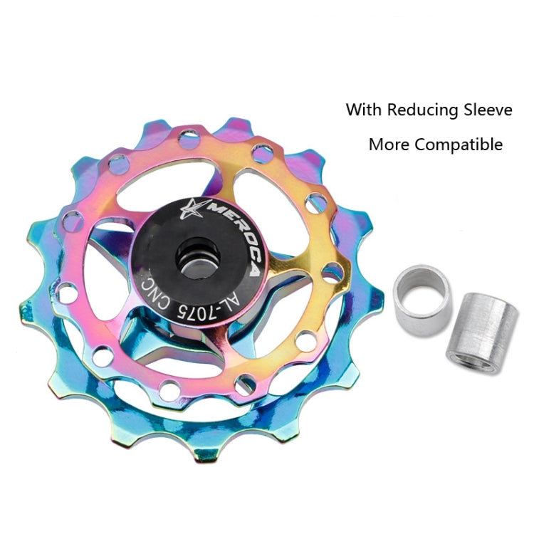 4 PCS MEROCA Metal Bearings Mountain Bike Road Bike Rear Derailleur Guide Wheel 11T/13T Guide Wheel, Specification:11T, Color:Electroplating Colorful - Outdoor & Sports by MEROCA | Online Shopping UK | buy2fix