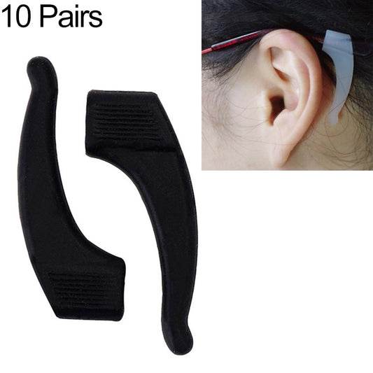 10 Pairs Glasses Non-slip Cover Ear Support Glasses Foot Silicone Non-slip Sleeve(Black) - Outdoor & Sports by buy2fix | Online Shopping UK | buy2fix