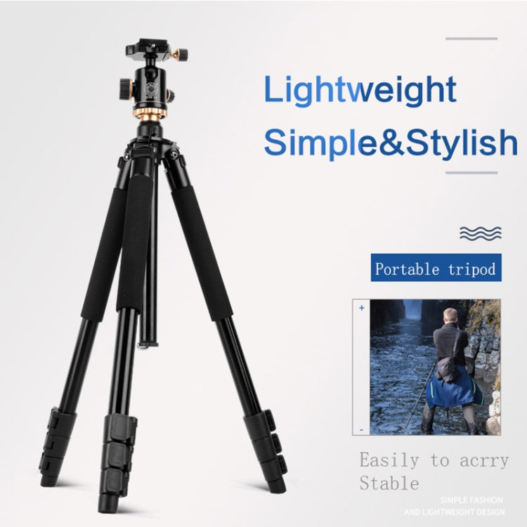 Q338 4-Section Folding Legs Live Broadcast Aluminum Alloy Tripod Mount With Ball Head - Camera Accessories by buy2fix | Online Shopping UK | buy2fix