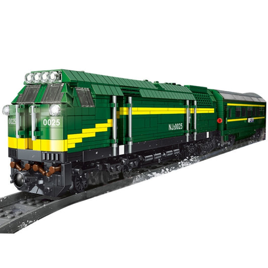 12001 NJ2 Internal Combustion Locomotive Remote Control Green Train Puzzle Assembled Building Block Children Toy Model - Building Blocks by buy2fix | Online Shopping UK | buy2fix