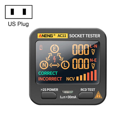 ANENG AC11 Multifunctional Digital Display Socket Tester Electrical Ground Wire Tester(US Plug) - Current & Voltage Tester by ANENG | Online Shopping UK | buy2fix