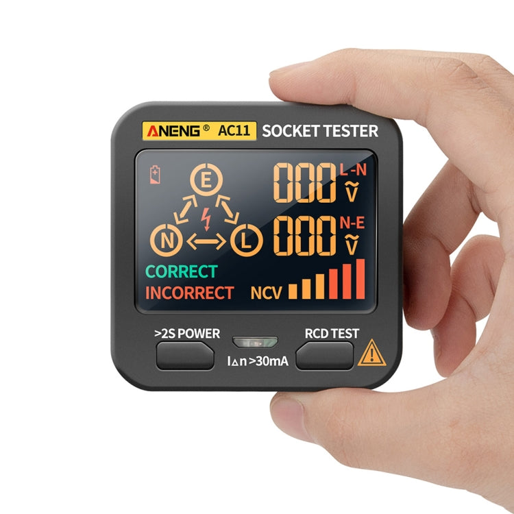 ANENG AC11 Multifunctional Digital Display Socket Tester Electrical Ground Wire Tester(UK Plug) - Current & Voltage Tester by ANENG | Online Shopping UK | buy2fix