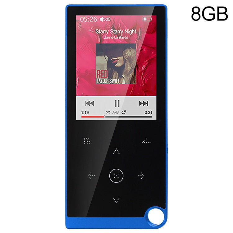 E05 2.4 inch Touch-Button MP4 / MP3 Lossless Music Player, Support E-Book / Alarm Clock / Timer Shutdown, Memory Capacity: 8GB without Bluetooth(Blue) - Consumer Electronics by buy2fix | Online Shopping UK | buy2fix