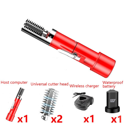 Electric Fish Scale Scraper Household Automatic Wireless Scraping Tool CN Plug Red Single Battery+Cutter Head - Cutter & Peeler by buy2fix | Online Shopping UK | buy2fix