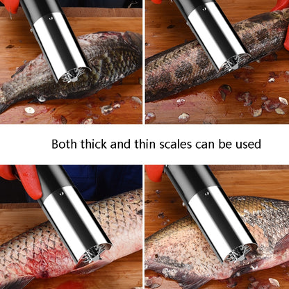 Electric Fish Scale Scraper Household Automatic Wireless Scraping Tool CN Plug Red Double Battery+Cutter Head - Cutter & Peeler by buy2fix | Online Shopping UK | buy2fix