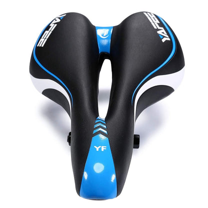 YAFEE YF-1034-3 Soft Mountain Bike Seat Mountain Bike Hollow Breathable Saddle Seat Cushion Bicycle Seat(Black Blue) - Outdoor & Sports by YAFEE | Online Shopping UK | buy2fix