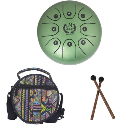 MEIBEITE 5.5-Inch C-Tune Sanskrit Drum Steel Tongue Empty  Worry-Free Drum(Green) - Percussion Instruments by MEIBEITE | Online Shopping UK | buy2fix