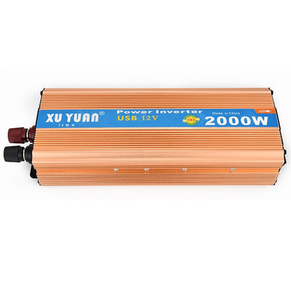 XUYUAN 2000W Inverter with USB Positive And Negative Reverse Connection Protection, Specification: Gold 24V to 110V - Modified Square Wave by buy2fix | Online Shopping UK | buy2fix