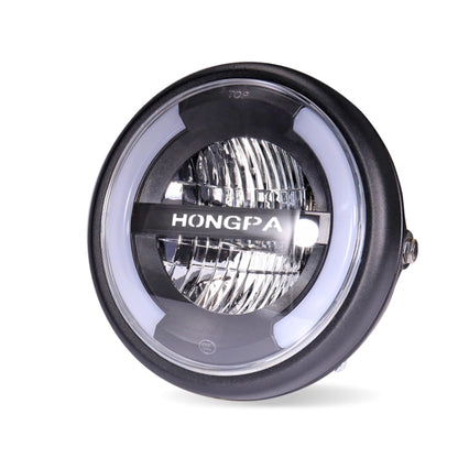 HONGPA Motorcycle Retro Headlights Modified Parts LED General Metal Headlights(Matte Black) - Headlights by buy2fix | Online Shopping UK | buy2fix