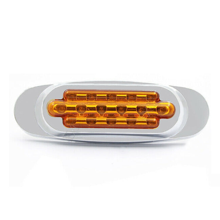 12-24V 16 LEDs Electroplating Side Lights Side Tail Lights Cargo Truck Modification Light, Colour: Yellow (High and Low Light 3 Lines) - Warning Lights by buy2fix | Online Shopping UK | buy2fix