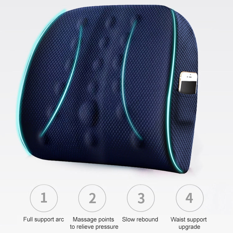Lumbar Cushion Office Maternity Seat Cushion Car Lumbar Memory Foam Lumbar Pillow,Style: 3D (Gray) - Cushions & Pillows by buy2fix | Online Shopping UK | buy2fix