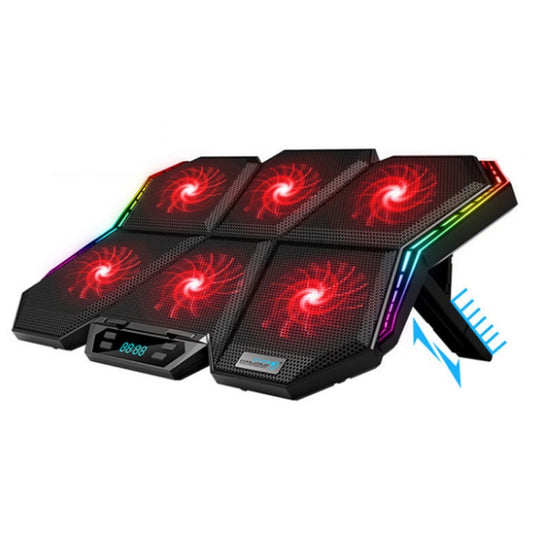 COOLCOLD RGB Notebook Radiator Six Fan Adjustable Laptop Cooling Base 5V Touch 12 Symphony Version - Computer & Networking by COOLCOLD | Online Shopping UK | buy2fix
