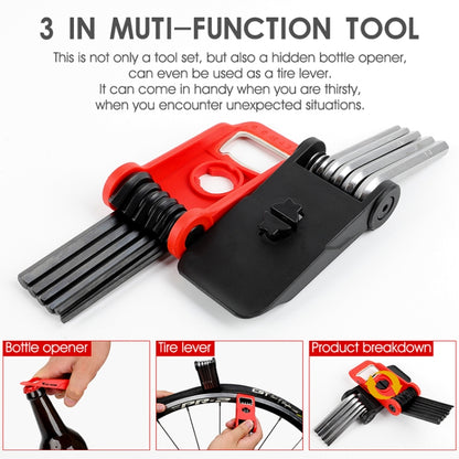 West Biking 16 In 1 Bicycle Repair Tool Multi-Function Wrench Hex Tool Riding Equipment(Black Red) - Outdoor & Sports by West Biking | Online Shopping UK | buy2fix