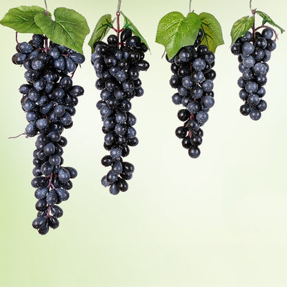 4 Bunches 36 Black Grapes Simulation Fruit Simulation Grapes PVC with Cream Grape Shoot Props - Camera Accessories by buy2fix | Online Shopping UK | buy2fix